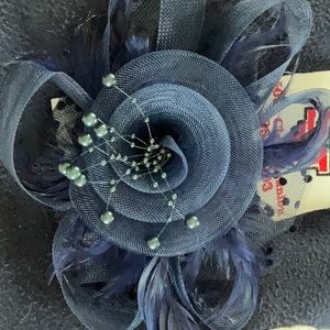 Navy Floral Hat